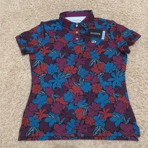 Brand new with tags Good Good women’s golf polo, medium. Fore Flowers pattern.